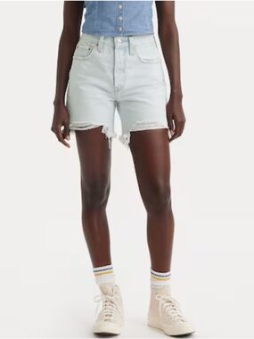 Levi’s Women’s 501 Mid Thigh Shorts Light New Jorts
